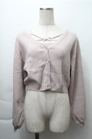 画像: evelyn / クロスリボンカーデセット  ピンク S-25-11-13-026-LO-TO-HR-ZS