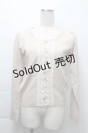 画像: Ank Rouge / リボンｘレースカットソー  ベージュ S-25-11-13-027-CA-TO-HR-ZS