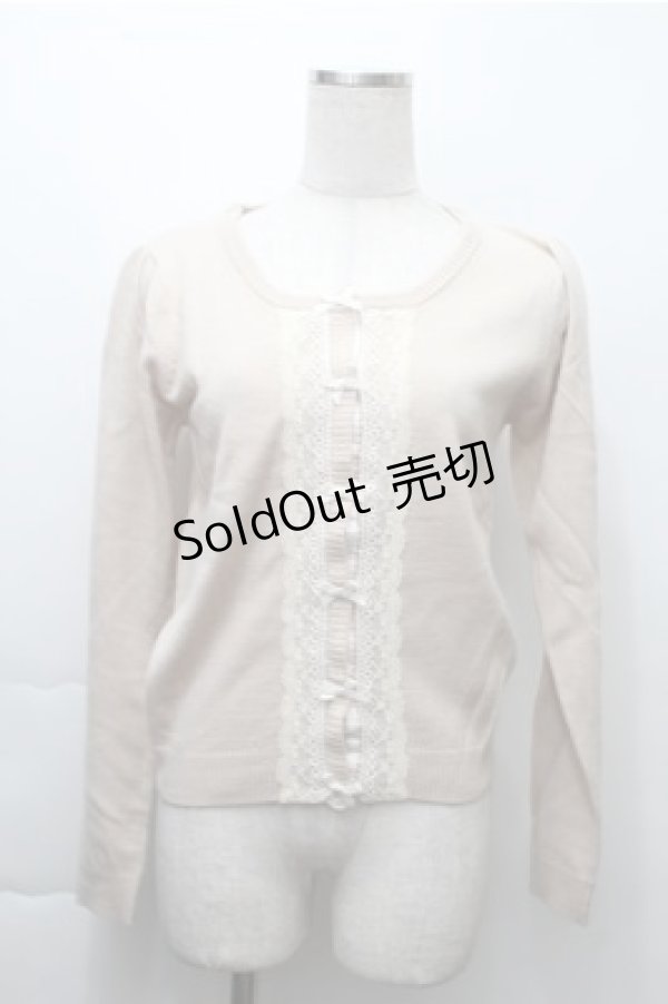 画像1: Ank Rouge / リボンｘレースカットソー  ベージュ S-25-11-13-027-CA-TO-HR-ZS (1)