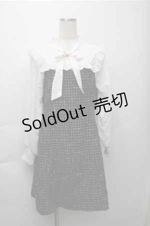 画像: axes femme POETIQUE / ツィードボウタイワンピース  黒ｘ白 S-25-11-13-031-AX-OP-AS-ZS