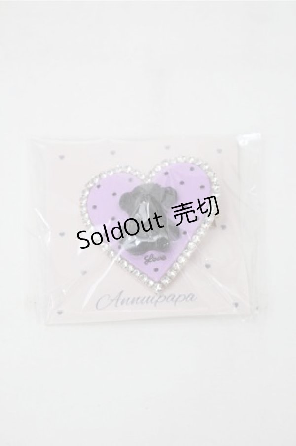 画像1: LOLITA / くまハートブローチ  パープル S-25-11-13-004-LO-ZA-HR-ZS (1)