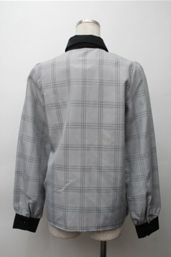 画像2: MA*RS / グレンチェックブラウス  グレー S-25-11-13-037-EL-OP-AS-ZS (2)
