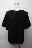 画像2: axes femme / パールビッグ襟ブラウス  黒 S-25-11-13-038-AX-BL-AS-ZS (2)