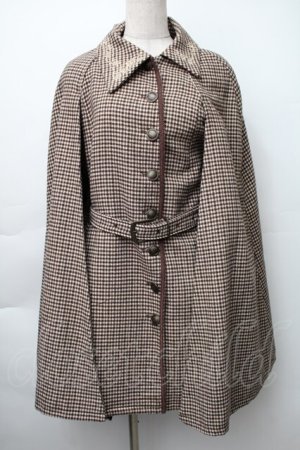 画像: axes femme / 連釦ケープコート  ブラウン S-25-11-14-032-AX-CO-HR-ZS