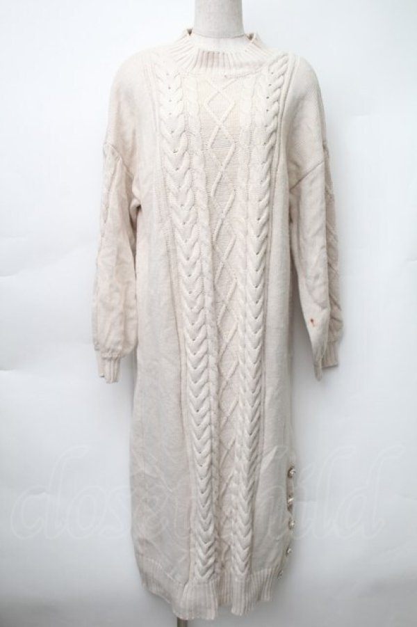 画像1: axes femme / 裾ボタンニットワンピース  アイボリー S-25-11-14-033-AX-OP-HR-ZS (1)