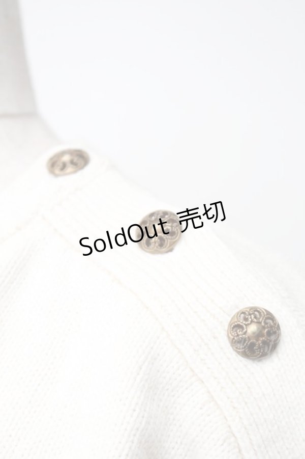 画像3: axes femme / 肩ボタンデザインボーダースリットワンピース  オフｘ黒 S-25-11-14-034-AX-OP-HR-ZS (3)