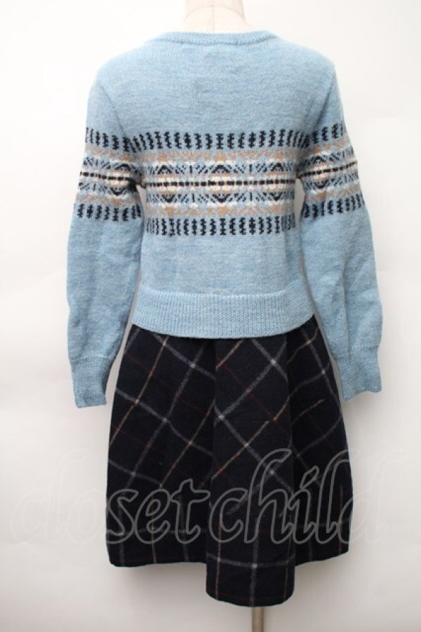 Jane Marple Dans Le Salon / 切替ジャガードニットワンピース