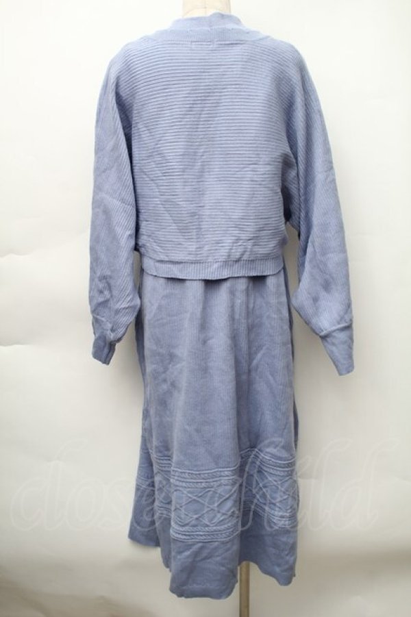 画像2: axes femme / ニットアンサンブルカーディガンｘワンピース  ブルー S-25-11-14-037-AX-TO-HR-ZS (2)