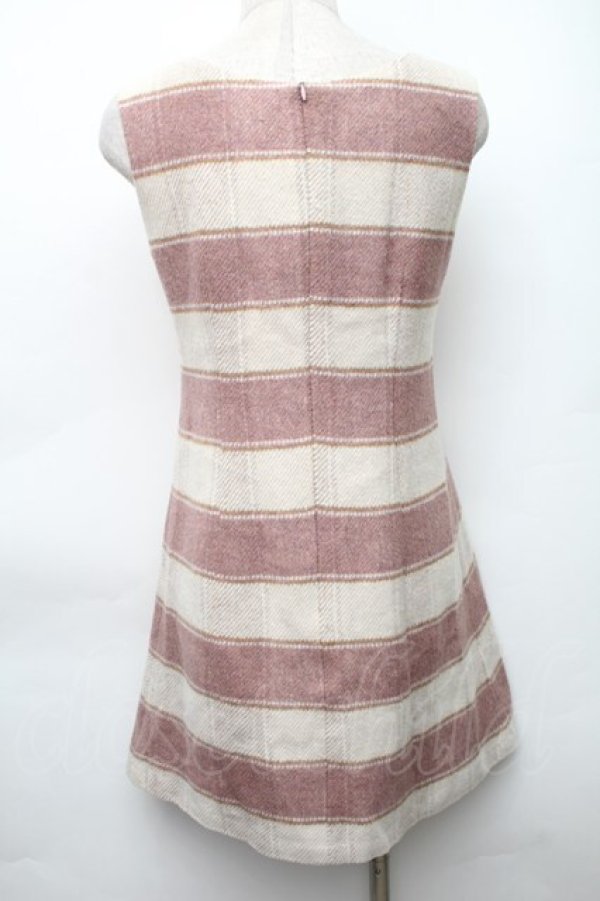 画像2: evelyn / ノースリーブニットワンピース  ピンクｘオフ S-25-11-14-038-LO-OP-HR-ZS (2)