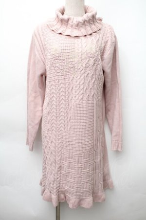 画像: axes femme / ニットワンピース  ピンク S-25-11-14-039-AX-TO-AS-ZS