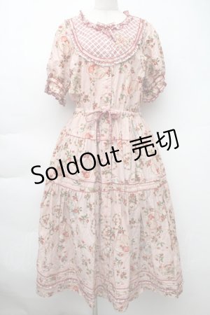 画像: PINK HOUSE / Rambling Heartsプリントパッチワークワンピース  ピンク S-25-11-14-040-LO-OP-AS-ZS