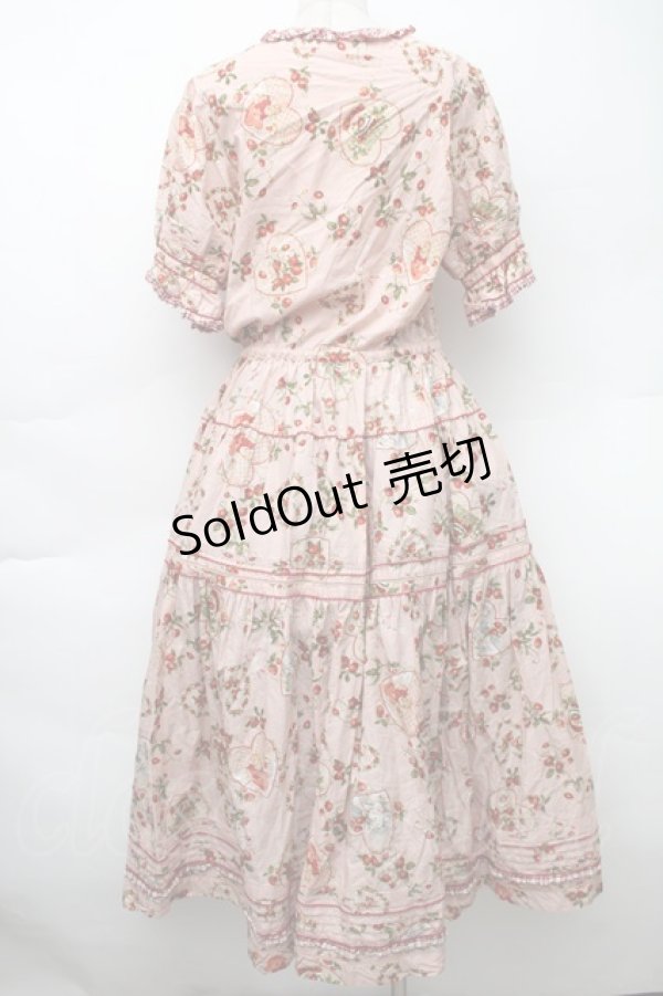 画像2: PINK HOUSE / Rambling Heartsプリントパッチワークワンピース  ピンク S-25-11-14-040-LO-OP-AS-ZS (2)