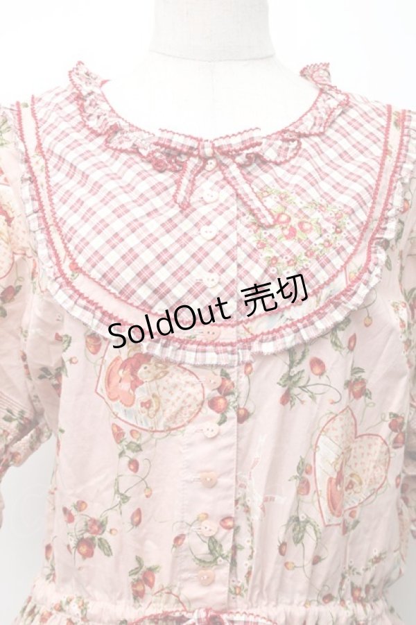 画像3: PINK HOUSE / Rambling Heartsプリントパッチワークワンピース  ピンク S-25-11-14-040-LO-OP-AS-ZS (3)