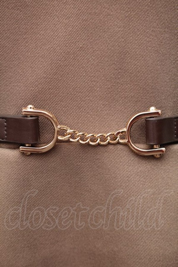 画像3: Fi.n.t / チェーンビット使いディープVネックジャンパースカート  モカブラウン S-25-11-14-042-CA-OP-HR-ZT515 (3)