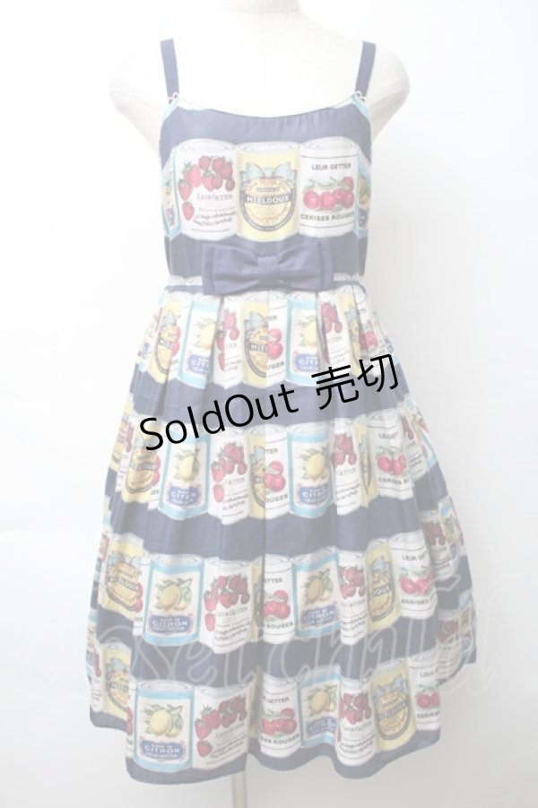 画像1: Leur Getter / フルーツラベルキャミワンピース  ネイビー S-25-11-14-048-LU-OP-HR-ZS (1)