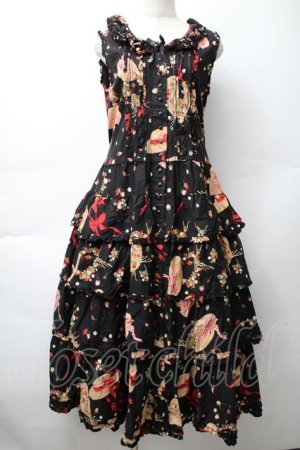 画像: PINK HOUSE / ストロベリーハットワンピース  黒 S-25-11-14-049-LO-OP-AS-ZS