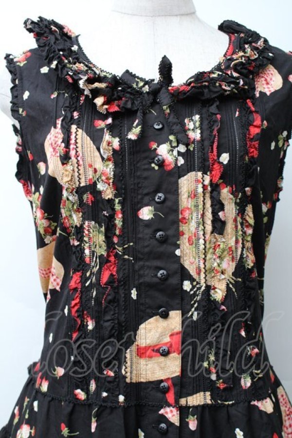 画像3: PINK HOUSE / ストロベリーハットワンピース  黒 S-25-11-14-049-LO-OP-AS-ZS (3)