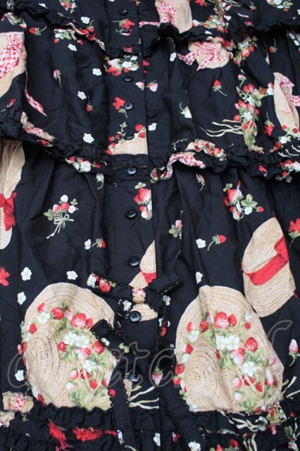 画像4: PINK HOUSE / ストロベリーハットワンピース  黒 S-25-11-14-049-LO-OP-AS-ZS (4)