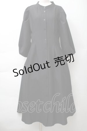 画像: axes femme / ロングシャツワンピース  黒 S-25-11-14-050-AX-TO-HR-ZS