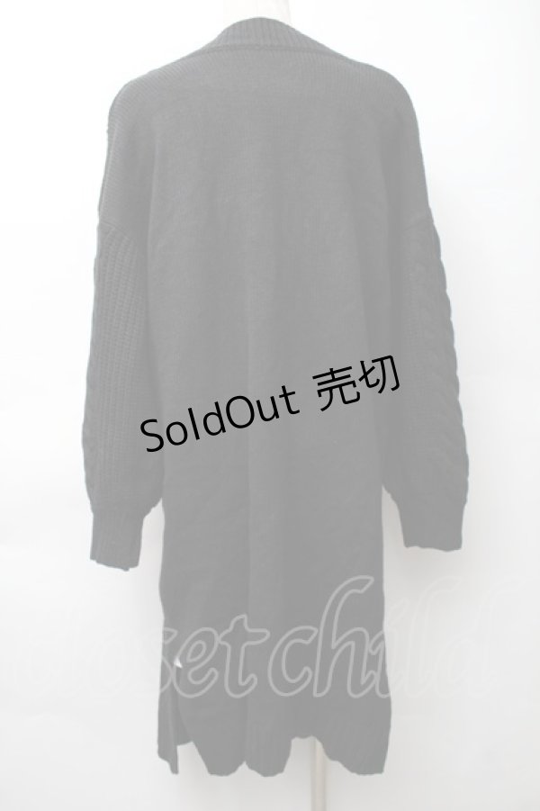 画像2: axes femme / ケーブル編みニットワンピース  黒 S-25-11-14-052-AX-OP-HR-ZS (2)