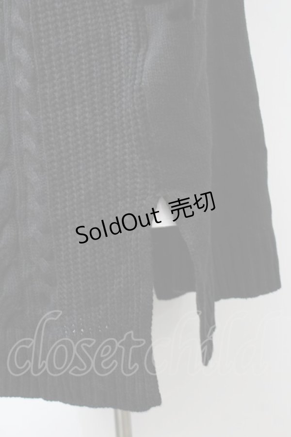 画像4: axes femme / ケーブル編みニットワンピース  黒 S-25-11-14-052-AX-OP-HR-ZS (4)