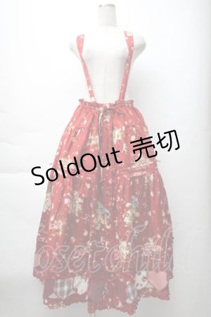 画像: PINK HOUSE / アンジェリークローズプリントパッチワークスカート  赤 S-25-11-14-053-LO-SK-AS-ZS