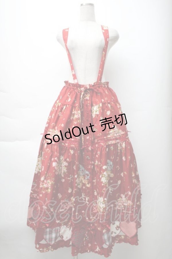 画像1: PINK HOUSE / アンジェリークローズプリントパッチワークスカート  赤 S-25-11-14-053-LO-SK-AS-ZS (1)