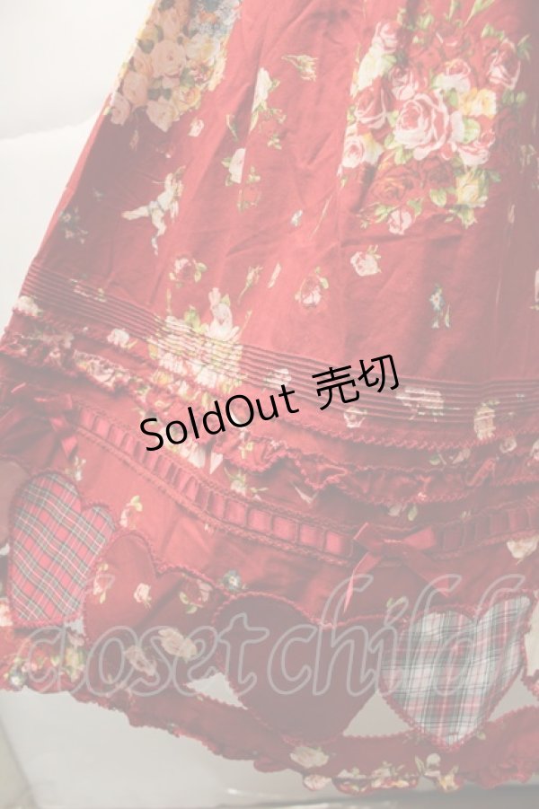 画像4: PINK HOUSE / アンジェリークローズプリントパッチワークスカート  赤 S-25-11-14-053-LO-SK-AS-ZS (4)