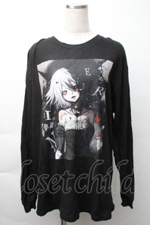 画像: NieR Clothing / プリントロングTシャツ  黒 S-25-11-14-059-PU-BL-HR-ZS