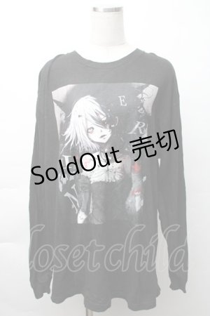 画像: NieR Clothing / プリントロングTシャツ  黒 S-25-11-14-059-PU-BL-HR-ZS