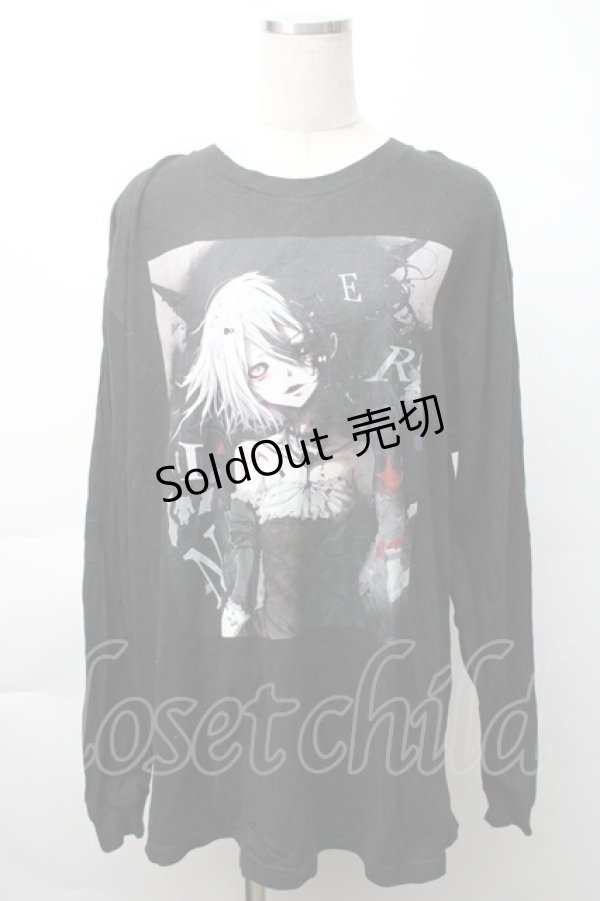 画像1: NieR Clothing / プリントロングTシャツ  黒 S-25-11-14-059-PU-BL-HR-ZS (1)