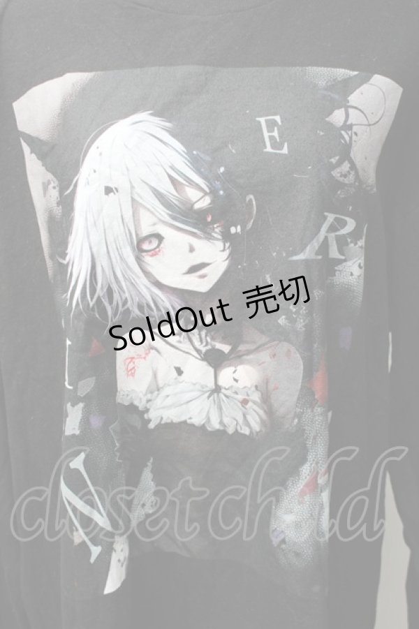 画像3: NieR Clothing / プリントロングTシャツ  黒 S-25-11-14-059-PU-BL-HR-ZS (3)