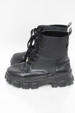 画像2: NieR Clothing / レースアップ厚底ブーツ  黒 S-25-11-14-006-PU-SH-HR-ZS (2)