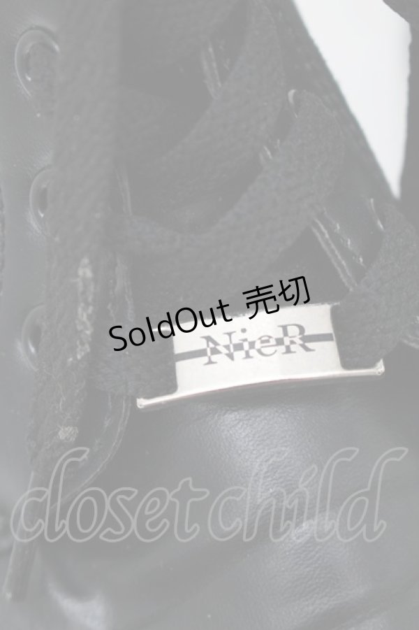 画像4: NieR Clothing / レースアップ厚底ブーツ  黒 S-25-11-14-006-PU-SH-HR-ZS (4)