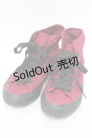 画像: NieR Clothing / プリントスニーカー  ワイン S-25-11-14-008-PU-SH-HR-ZS