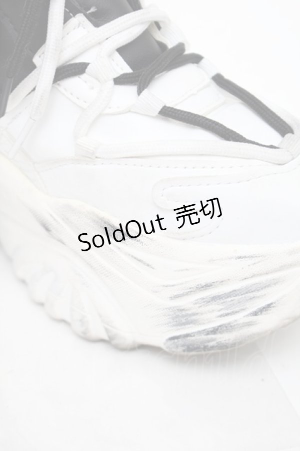 画像5: NieR Clothing / バイカラー厚底スニーカー  黒ｘ白 S-25-11-14-009-PU-SH-HR-ZS (5)