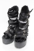 画像1: NieR Clothing / ベルトデザインヒールサンダル  黒 S-25-11-14-002-PU-SH-HR-ZS (1)