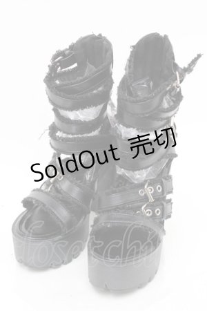 画像: NieR Clothing / ベルトデザインヒールサンダル  黒 S-25-11-14-002-PU-SH-HR-ZS