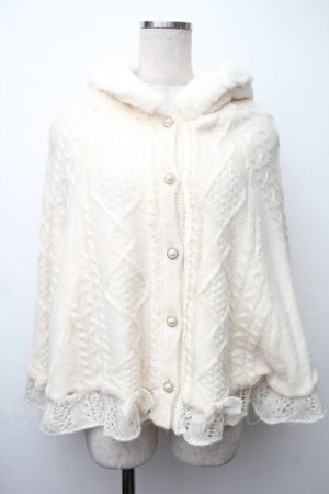 画像: axes femme POETIQUE / リボン裏ボアニットケープ  キナリ S-25-11-14-014-AX-JA-HR-ZS