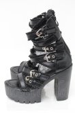 画像2: NieR Clothing / ベルトデザインヒールサンダル  黒 S-25-11-14-002-PU-SH-HR-ZS (2)