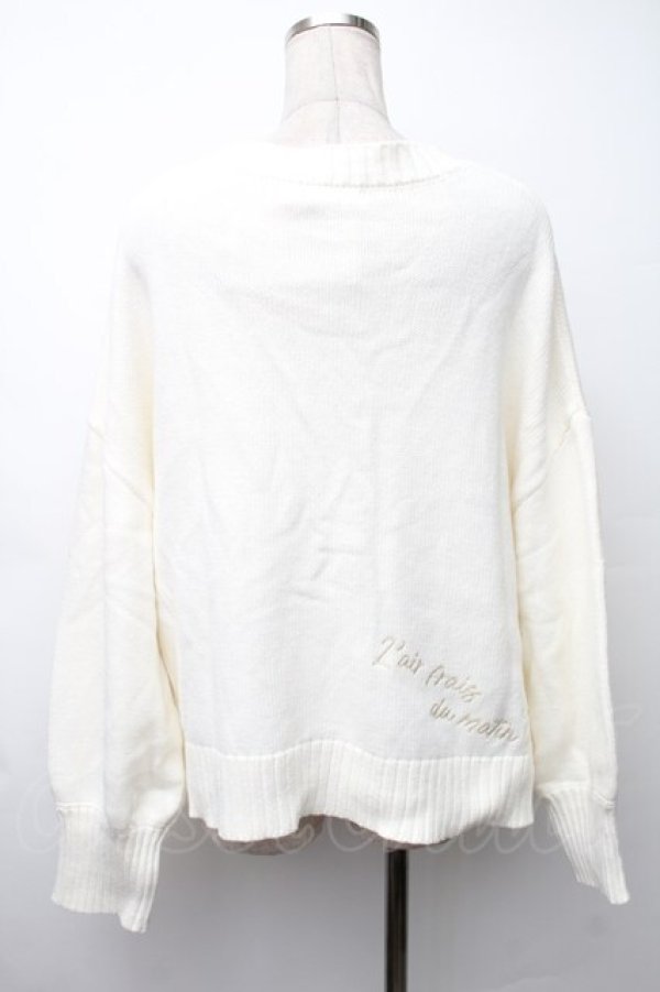 画像2: axes femme / ランダム刺繍ニットカーデ  オフ S-25-11-14-015-AX-BL-HR-ZS (2)