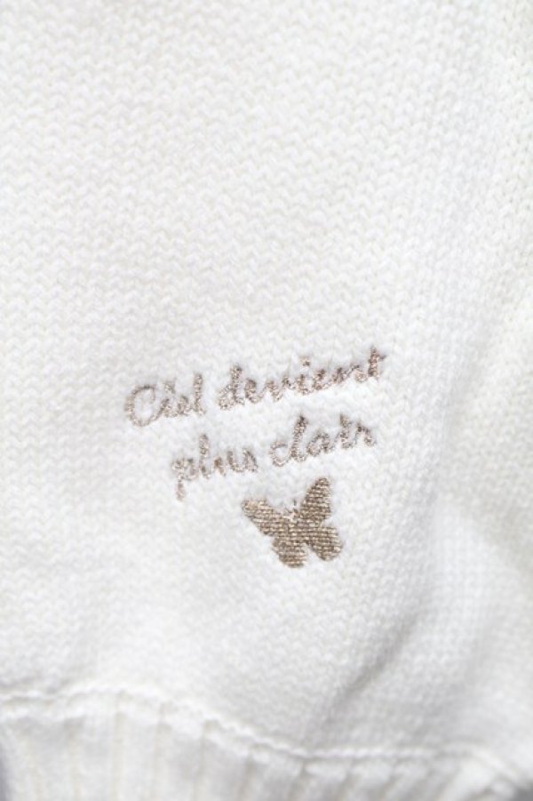 画像4: axes femme / ランダム刺繍ニットカーデ  オフ S-25-11-14-015-AX-BL-HR-ZS (4)