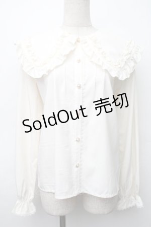 画像: axes femme POETIQUE / フリルビッグ襟ブラウス  アイボリー S-25-11-14-016-AX-BL-HR-ZS