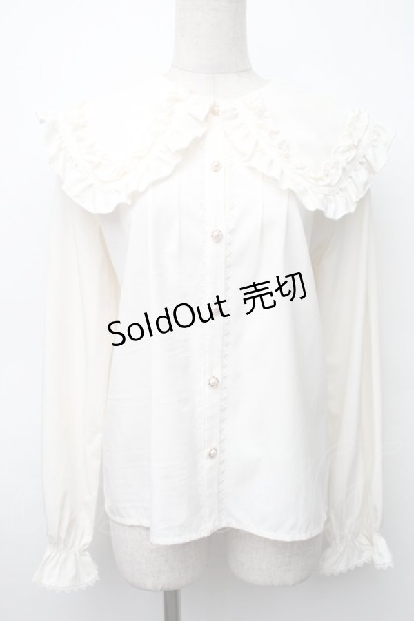 画像1: axes femme POETIQUE / フリルビッグ襟ブラウス  アイボリー S-25-11-14-016-AX-BL-HR-ZS (1)