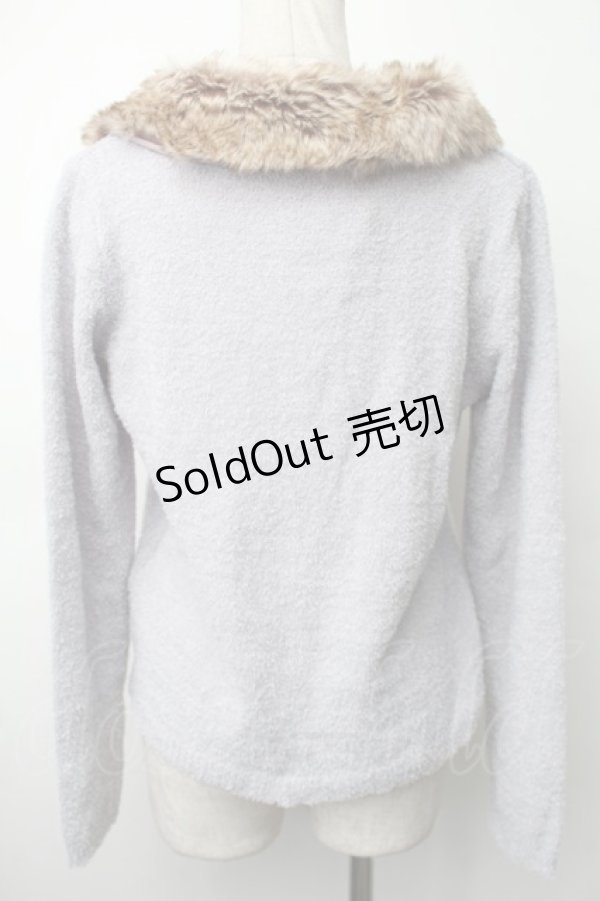 画像2: axes femme / ファー襟ニットカーディガン  サックス S-25-11-14-019-AX-TO-AS-ZS (2)