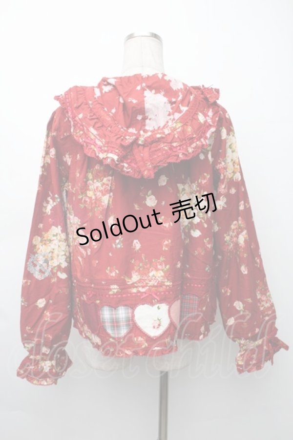 画像2: PINK HOUSE / アンジェリークローズプリントパッチワークブラウス  赤 S-25-11-14-022-LO-BL-AS-ZS (2)
