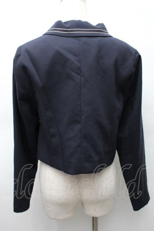 画像2: Fi.n.t / チェーンステッチ使いダブル釦ショートジャケット  紺 S-25-11-14-026-CA-JA-HR-ZS (2)