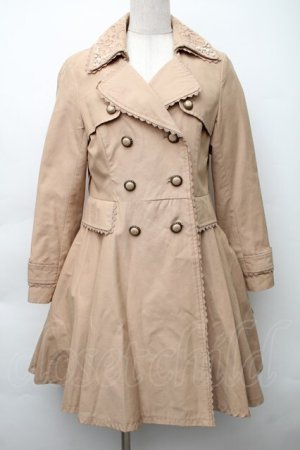 画像: axes femme / ビジュー襟トレンチコート  ベージュ S-25-11-14-030-AX-CO-HR-ZS