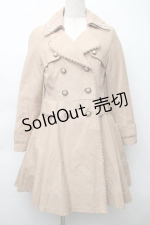 画像: axes femme / ビジュー襟トレンチコート  ベージュ S-25-11-14-030-AX-CO-HR-ZS