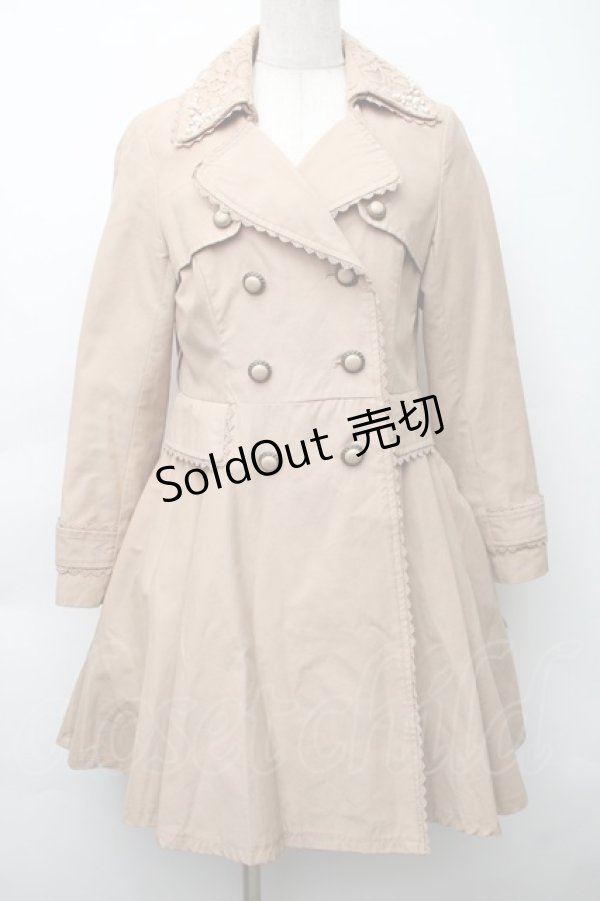 画像1: axes femme / ビジュー襟トレンチコート  ベージュ S-25-11-14-030-AX-CO-HR-ZS (1)